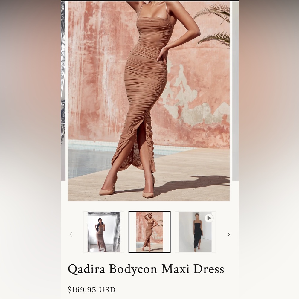 Beige body-con dress